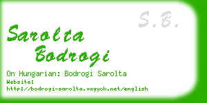 sarolta bodrogi business card